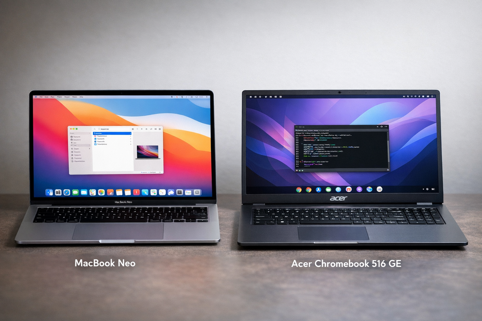 Acer Chromebook Plus vs. MacBook Neo